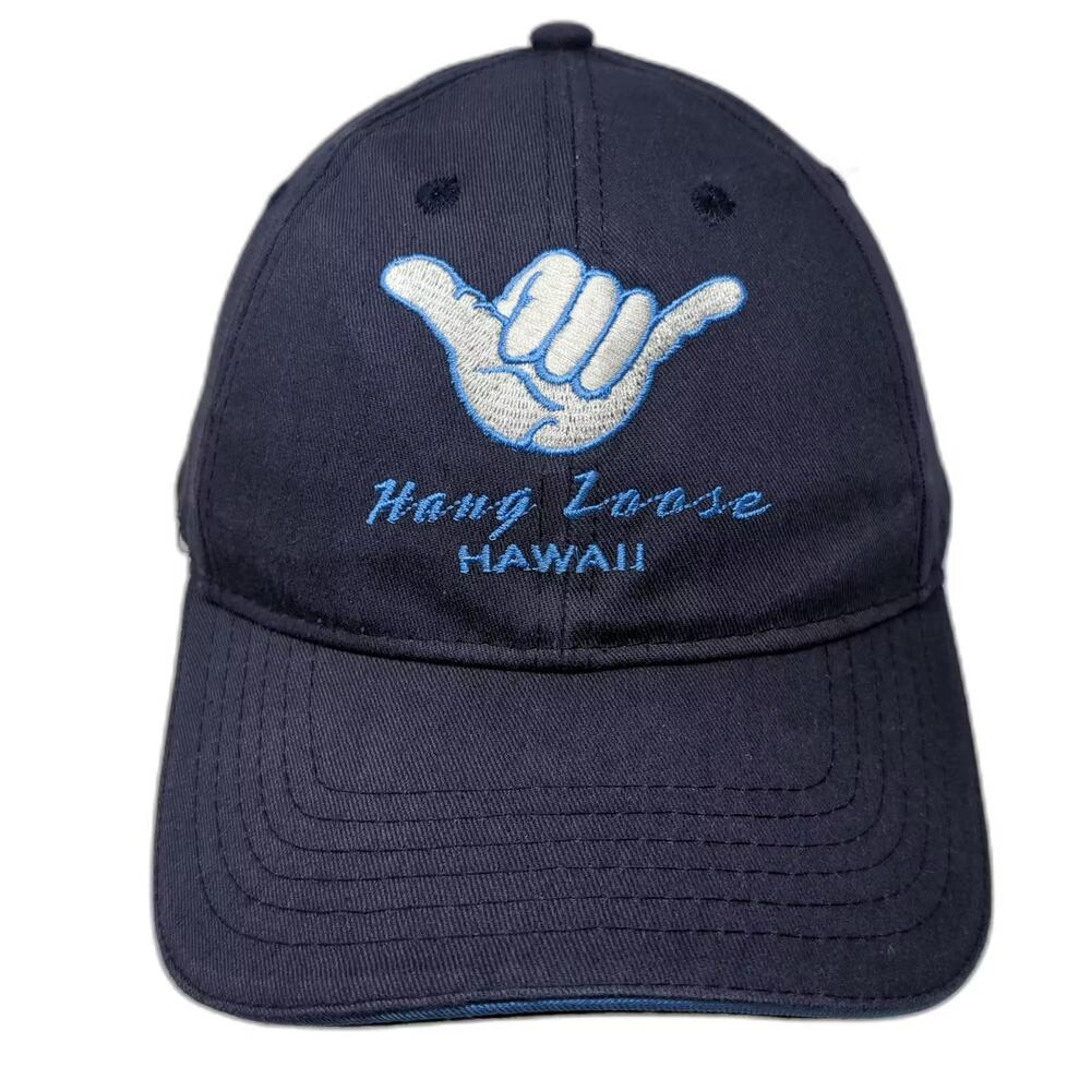 Surfware Blue Baseball Cap One Size Hang Loose Hawaii Shaka Hand Embroidered Hat